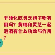 干硬化吃灵芝孢子粉有用吗？黄精和灵芝一起泡酒有什么功效与作用？