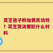灵芝孢子粉加黄芪功效？灵芝煲汤要配什么材料