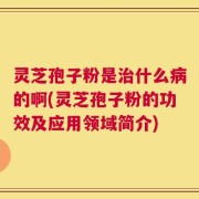 灵芝孢子粉是治什么病的啊(灵芝孢子粉的功效及应用领域简介)