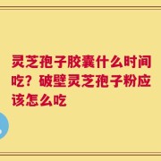 灵芝孢子胶囊什么时间吃？破壁灵芝孢子粉应该怎么吃