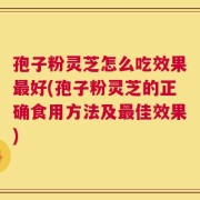 孢子粉灵芝怎么吃效果最好(孢子粉灵芝的正确食用方法及最佳效果)