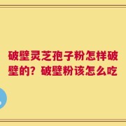 破壁灵芝孢子粉怎样破壁的？破壁粉该怎么吃