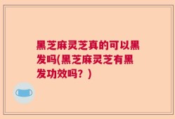 黑芝麻灵芝真的可以黑发吗(黑芝麻灵芝有黑发功效吗？)