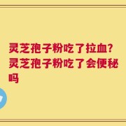 灵芝孢子粉吃了拉血？灵芝孢子粉吃了会便秘吗