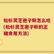松杉灵芝孢子粉怎么吃(松杉灵芝孢子粉的正确食用方法)