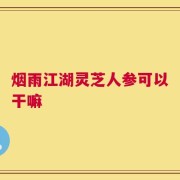 烟雨江湖灵芝人参可以干嘛
