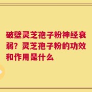 破壁灵芝孢子粉神经衰弱？灵芝孢子粉的功效和作用是什么