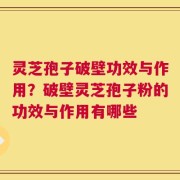 灵芝孢子破壁功效与作用？破壁灵芝孢子粉的功效与作用有哪些
