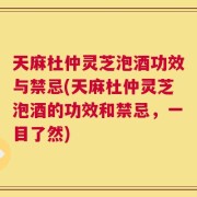 天麻杜仲灵芝泡酒功效与禁忌(天麻杜仲灵芝泡酒的功效和禁忌，一目了然)