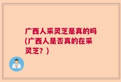 广西人采灵芝是真的吗(广西人是否真的在采灵芝？)