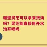 破壁灵芝可以拿来煲汤吗？灵芝能直接用开水泡开喝吗