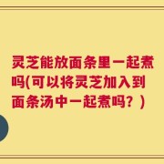 灵芝能放面条里一起煮吗(可以将灵芝加入到面条汤中一起煮吗？)