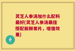 灵芝人参汤加什么配料最好(灵芝人参汤最佳搭配新鲜姜片，增强效果)