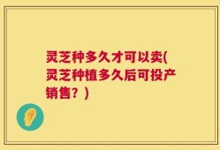 灵芝种多久才可以卖(灵芝种植多久后可投产销售？)