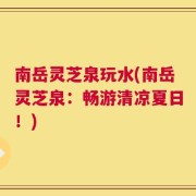 南岳灵芝泉玩水(南岳灵芝泉：畅游清凉夏日！)