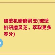 破壁机研磨灵芝(破壁机研磨灵芝，萃取更多养分)