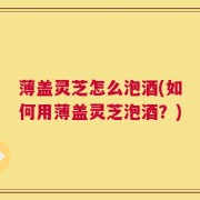 薄盖灵芝怎么泡酒(如何用薄盖灵芝泡酒？)