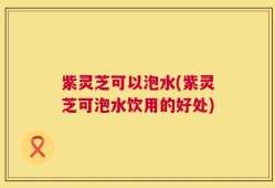 紫灵芝可以泡水(紫灵芝可泡水饮用的好处)