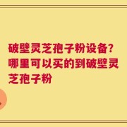 破壁灵芝孢子粉设备？哪里可以买的到破壁灵芝孢子粉