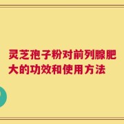 灵芝孢子粉对前列腺肥大的功效和使用方法