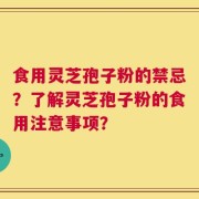 食用灵芝孢子粉的禁忌？了解灵芝孢子粉的食用注意事项？