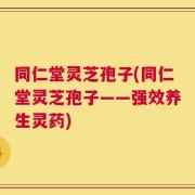 同仁堂灵芝孢子(同仁堂灵芝孢子——强效养生灵药)