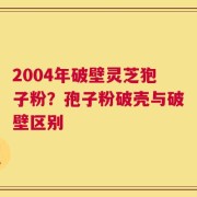 2004年破壁灵芝狍子粉？孢子粉破壳与破壁区别