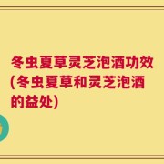 冬虫夏草灵芝泡酒功效(冬虫夏草和灵芝泡酒的益处)