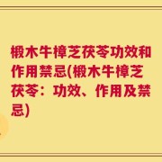 椴木牛樟芝茯苓功效和作用禁忌(椴木牛樟芝茯苓：功效、作用及禁忌)