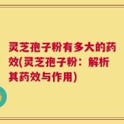 灵芝孢子粉有多大的药效(灵芝孢子粉：解析其药效与作用)