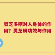 灵芝多糖对人身体的作用？灵芝粉功效与作用