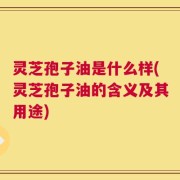 灵芝孢子油是什么样(灵芝孢子油的含义及其用途)