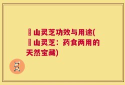 矷山灵芝功效与用途(矷山灵芝：药食两用的天然宝藏)