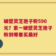破壁灵芝孢子粉590元？紫一破壁灵芝孢子粉到哪里买最好