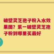 破壁灵芝孢子粉入水效果图？紫一破壁灵芝孢子粉到哪里买最好