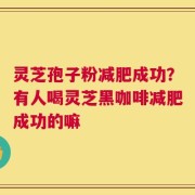 灵芝孢子粉减肥成功？有人喝灵芝黑咖啡减肥成功的嘛
