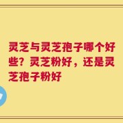 灵芝与灵芝孢子哪个好些？灵芝粉好，还是灵芝孢子粉好