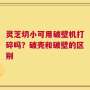 灵芝切小可用破壁机打碎吗？破壳和破壁的区别
