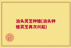 泊头灵芝种植(泊头种植灵芝再次兴起)
