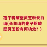 孢子粉破壁灵芝粉长白山(长白山的孢子粉破壁灵芝粉有何功效？)