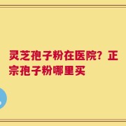 灵芝孢子粉在医院？正宗孢子粉哪里买