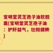 宝明堂灵芝孢子油软胶囊(宝明堂灵芝孢子油：护肝益气，壮阳健脾)