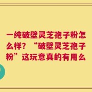 一纯破壁灵芝孢子粉怎么样？“破壁灵芝孢子粉”这玩意真的有用么