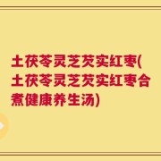 土茯苓灵芝芡实红枣(土茯苓灵芝芡实红枣合煮健康养生汤)