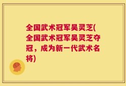 全国武术冠军吴灵芝(全国武术冠军吴灵芝夺冠，成为新一代武术名将)