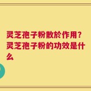 灵芝孢子粉散於作用？灵芝孢子粉的功效是什么