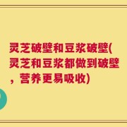 灵芝破壁和豆浆破壁(灵芝和豆浆都做到破壁，营养更易吸收)