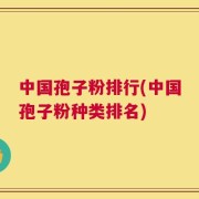 中国孢子粉排行(中国孢子粉种类排名)