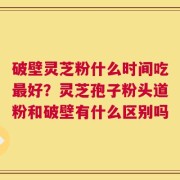 破壁灵芝粉什么时间吃最好？灵芝孢子粉头道粉和破壁有什么区别吗
