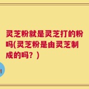 灵芝粉就是灵芝打的粉吗(灵芝粉是由灵芝制成的吗？)